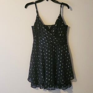 NEW Black with Silver Print Dress Size L